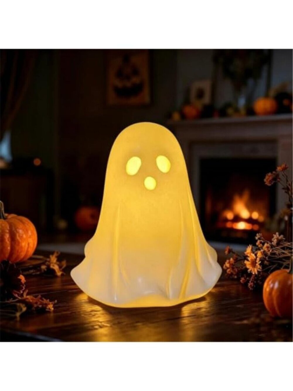 Unique Halloween Figurine Lamp Cute Mini Ghost Statue Night Light